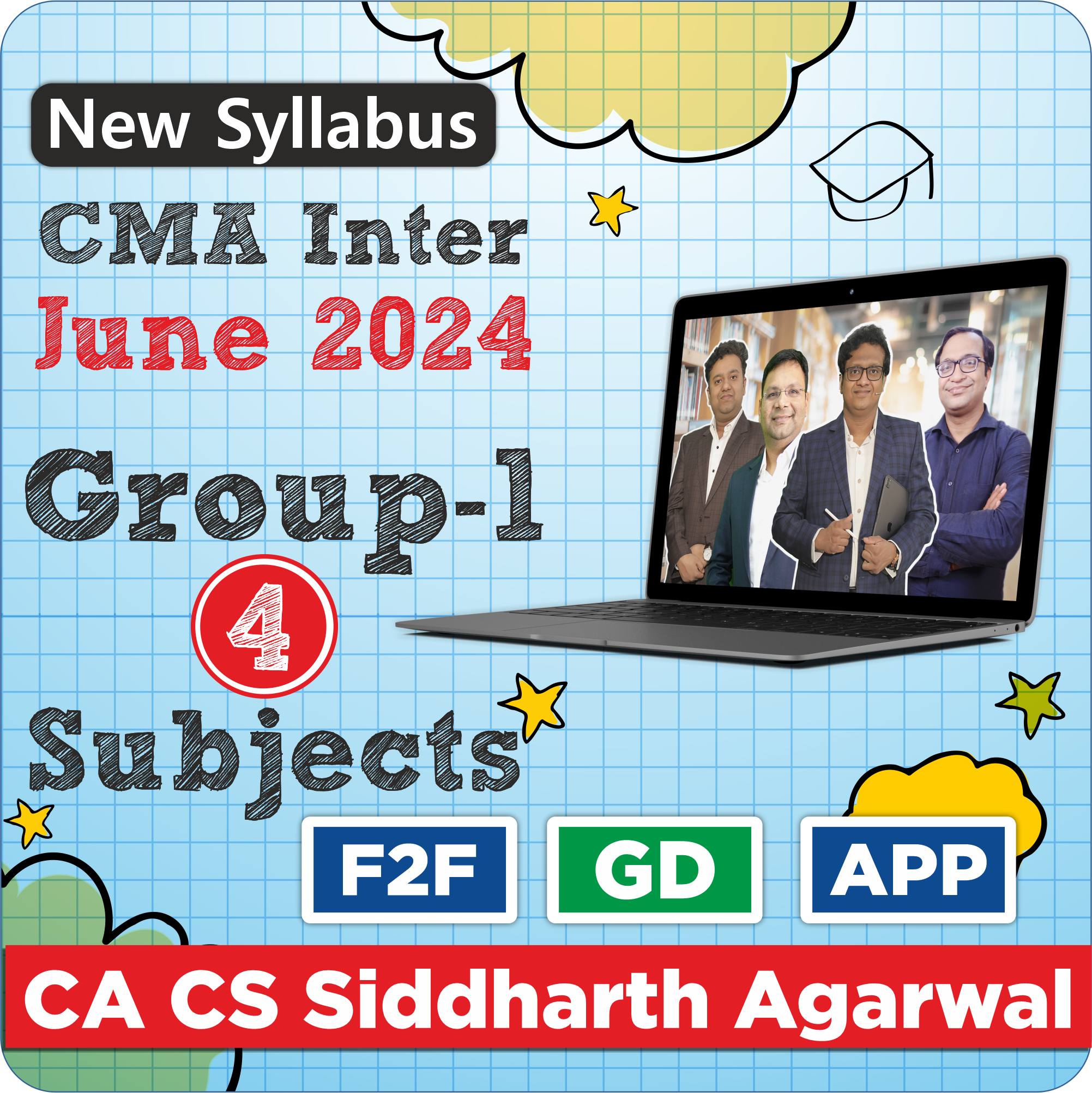 CMA Inter Group 1 Combo 4 Subjects June 2024 (New Syllabus) Siddharth